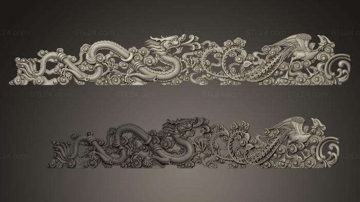 Статуэтки грифоны и драконы (Дракон и Феникс, STKG_0006) 3D модель для ЧПУ станка